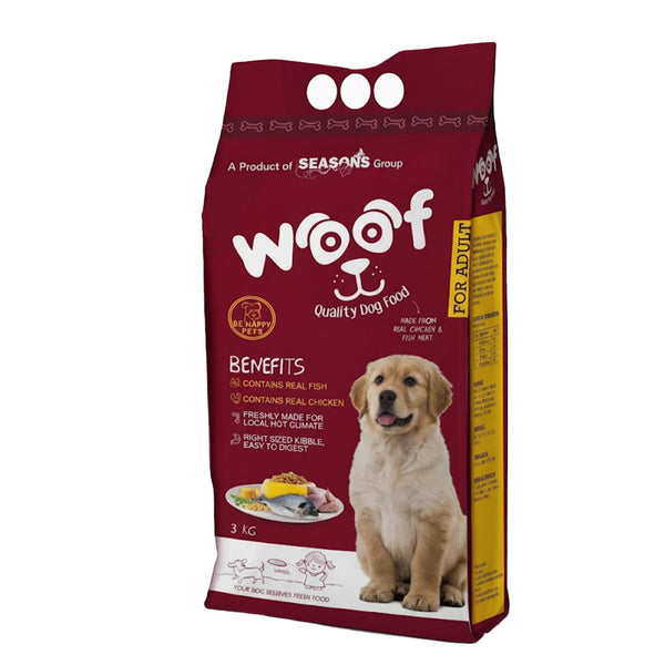 SEASONS Woof Dog Food Adult Chicken And Fish Meat 3KG